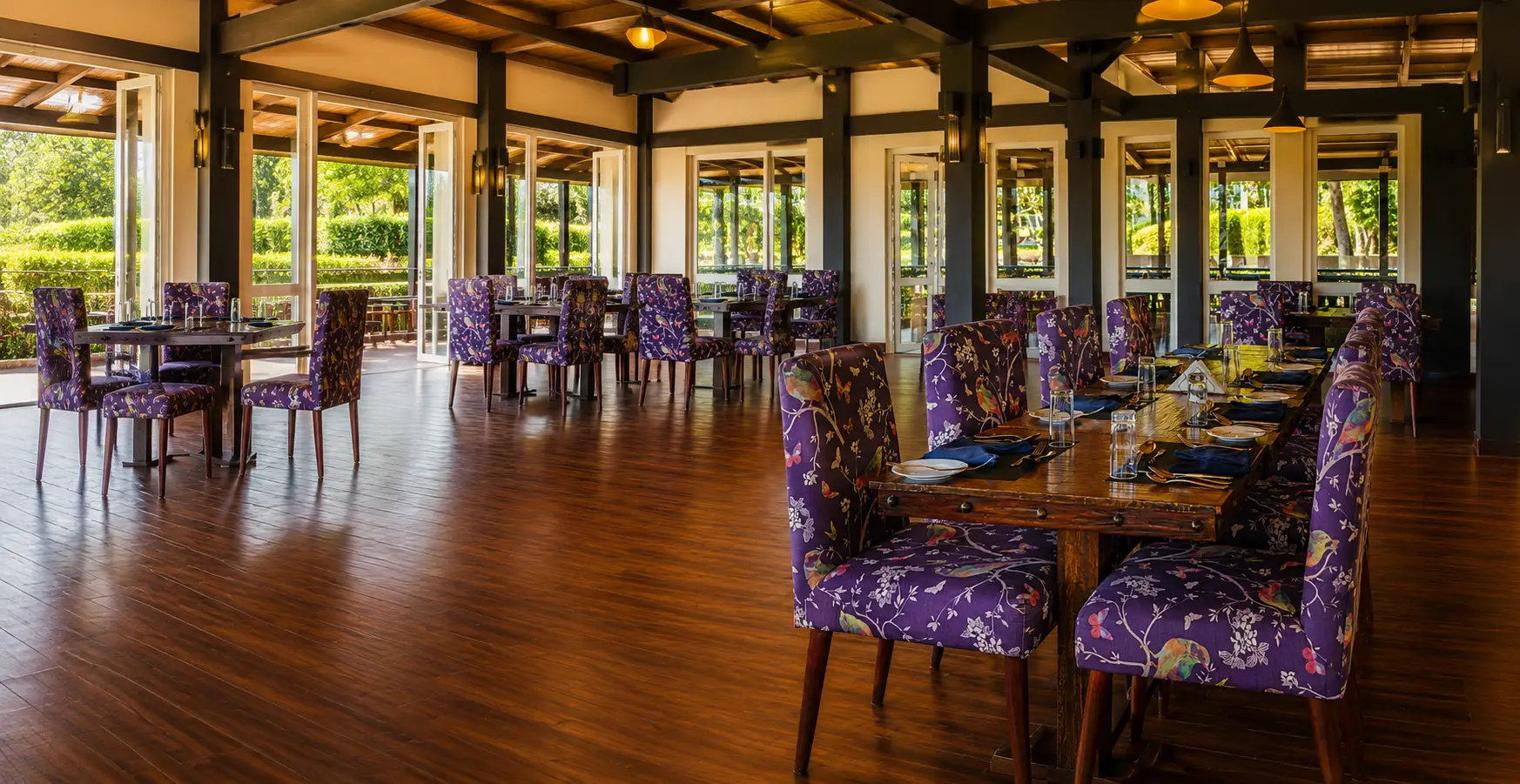 Dining table with highland views at Pedro Barn Hotel