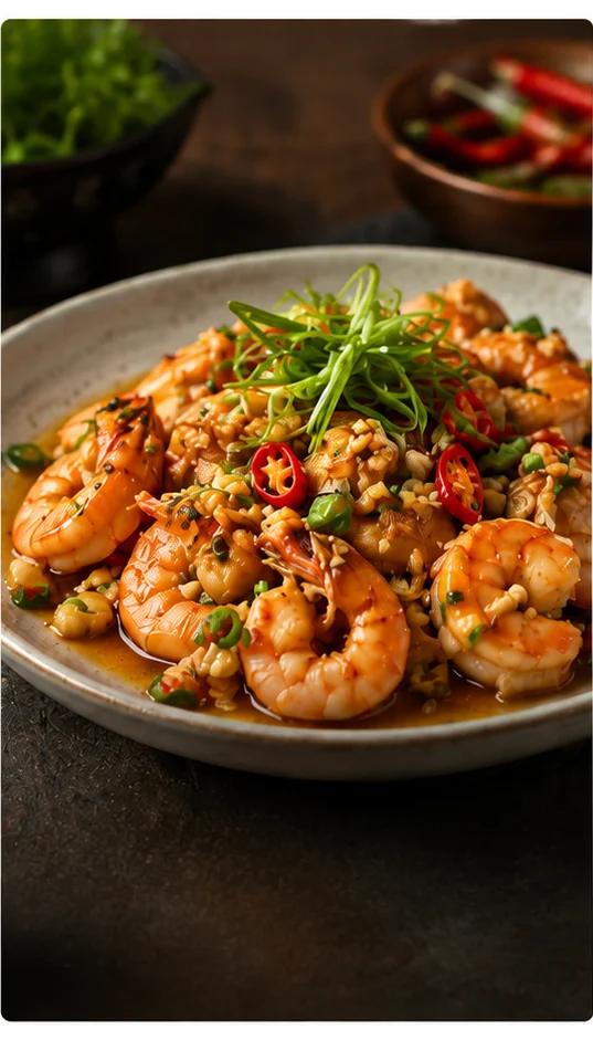 Garlic prawns at Pedro Barn Hotel