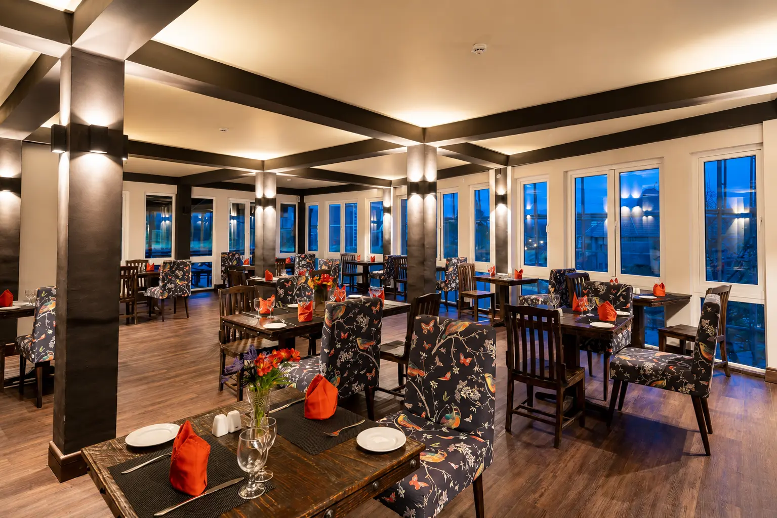 Candlelit dining room at Pedro Barn Hotel